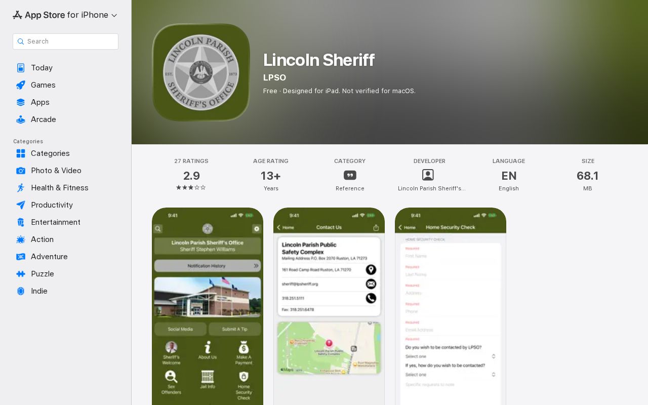Lincoln Parish recent arrests and jail roster in the Lincoln Sheriff app listing